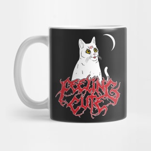 Satanic Cute White Derpy Demon Cat Feeling Cute Mug